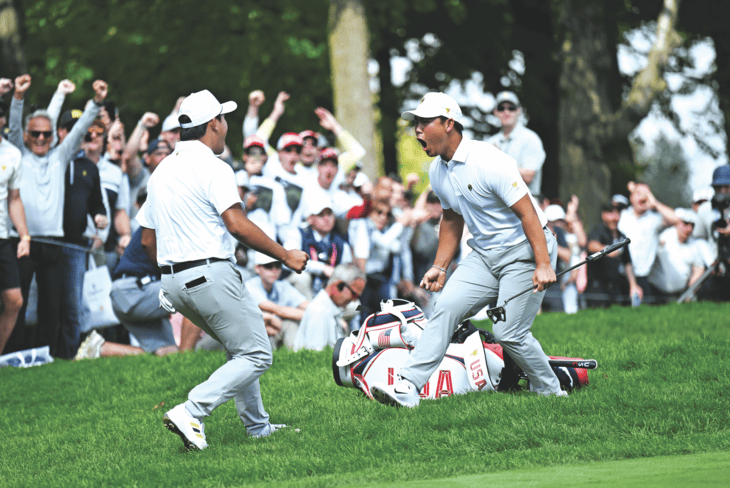 Tom Kim and Si Woo Kim enjoy one of the few bright sparks in the 2024 Presidents Cup for Team International